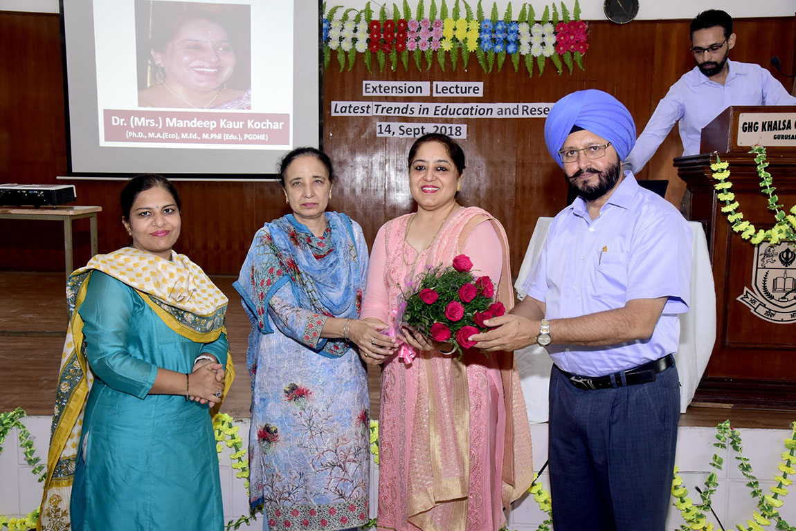 Extension Lecture Organized at G.H.G Khalsa College of Education, Gurusar Sadhar