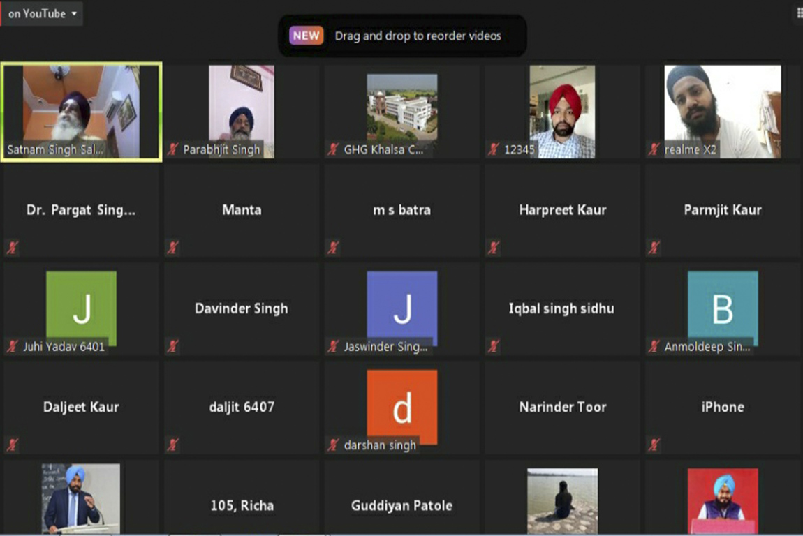 G.H.G. Khalsa College of Education, Gurusar Sadhar organized a Webinar to
Commemorate 400 th Birth Anniversary of Guru Teg Bahadur Ji