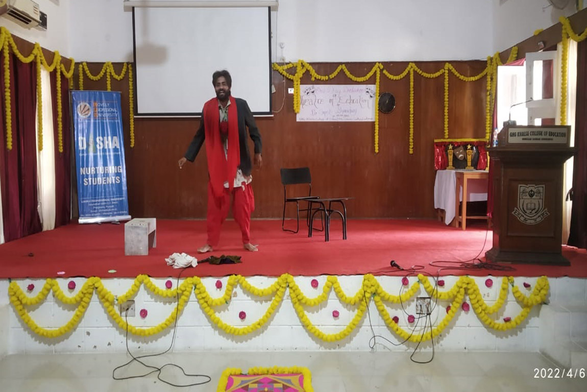 G.H.G. Khalsa College of Education, Gurusar Sadhar Organized One Day

Workshop on the Theme “Theatre in Education”