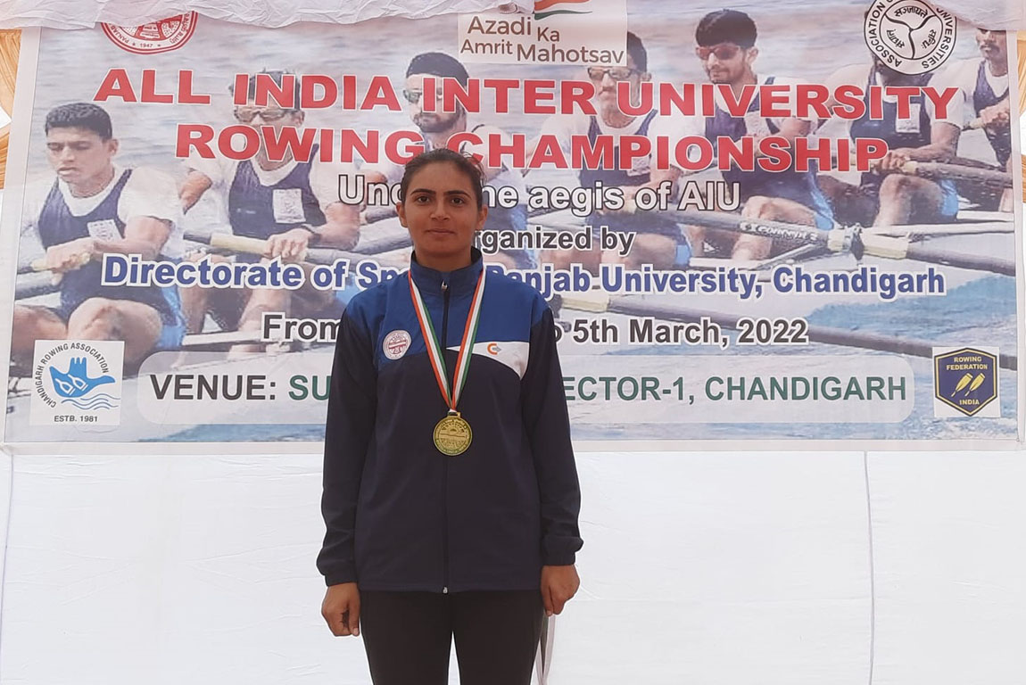 Remarkable Achievement of Student of G.H.G. Khalsa College of
Education, Gurusar Sadhar in All India Inter University Rowing
Championship